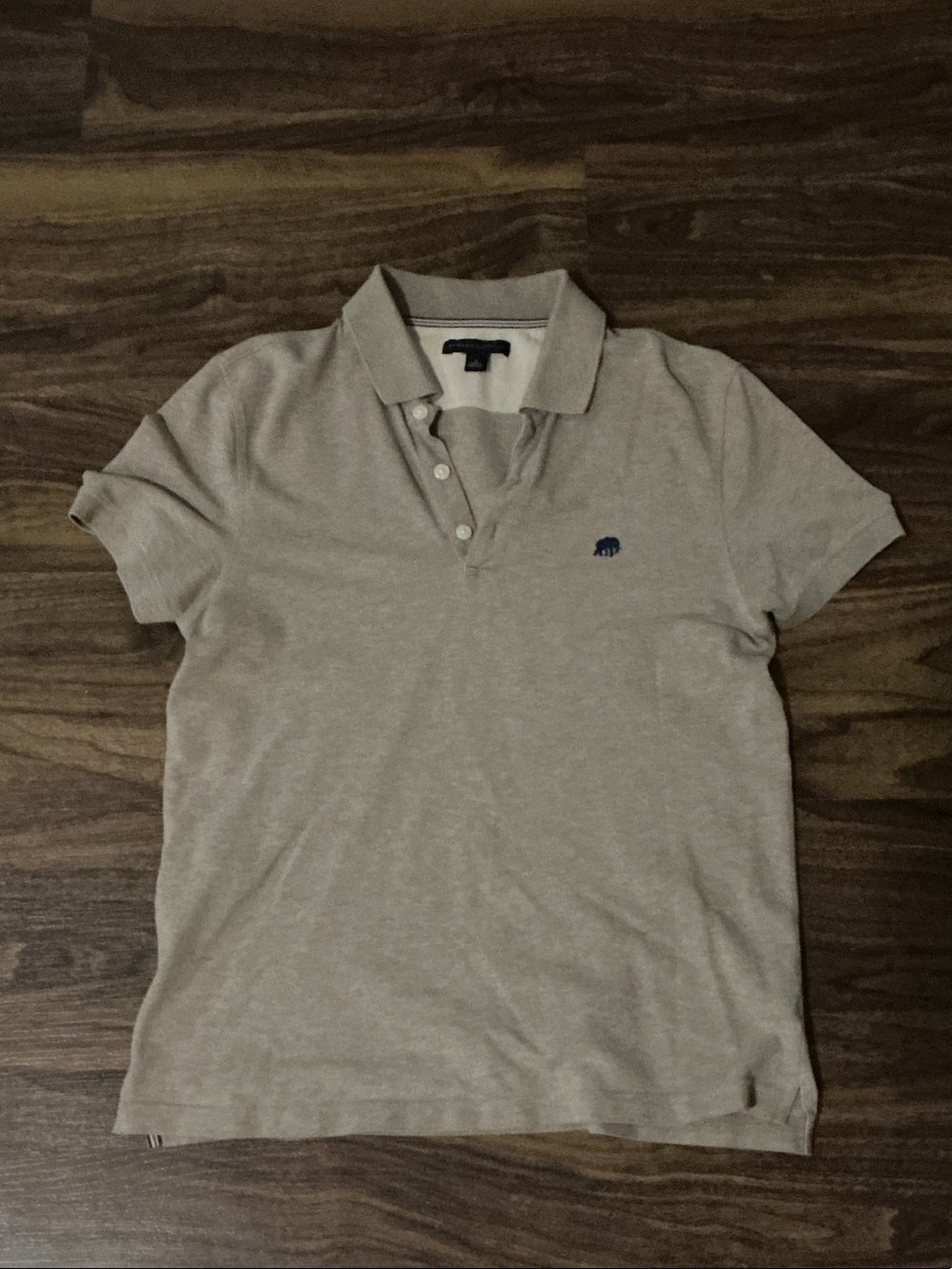 Banana Republic Light Beige Polo with Navy Elephant Emblem